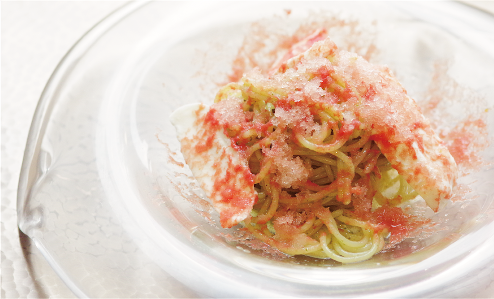 フルーツトマトの冷製カプレーゼパスタ